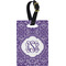 Lotus Flower Plastic Luggage Tag - Rectangular w/ Monogram