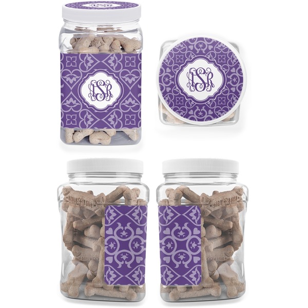 Lotus Flower Pet Treat Jar - Multiple Angles