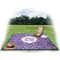 Lotus Flower Picnic Blanket - with Basket Hat and Book - in Use