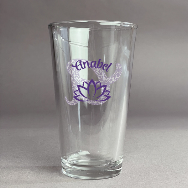 Custom Lotus Flower Pint Glass - Full Color Logo (Personalized)