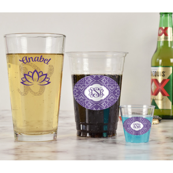 Lotus Flower Pint Glass - Two Content - In Context