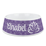 Lotus Flower Plastic Dog Bowl (Personalized)