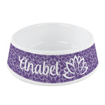 Lotus Flower Plastic Dog Bowl - Small (Personalized)