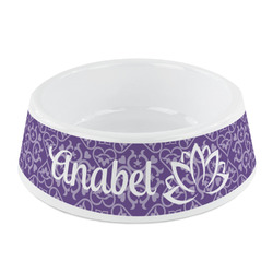Lotus Flower Plastic Dog Bowl - Small (Personalized)