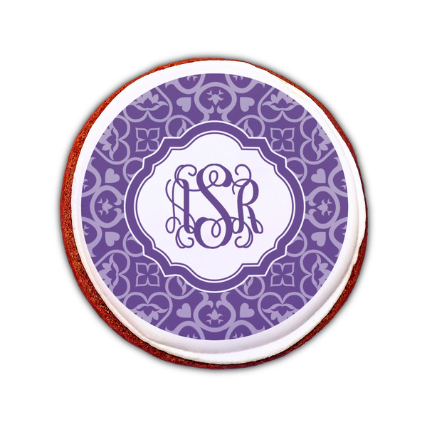 Lotus Flower Printed Icing Circle - Small - On Cookie