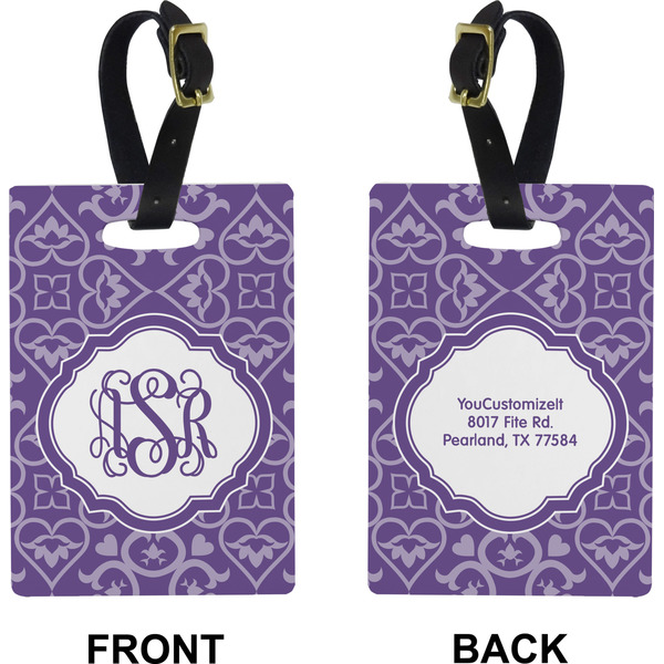 Lotus Flower Rectangle Luggage Tag (Front + Back)