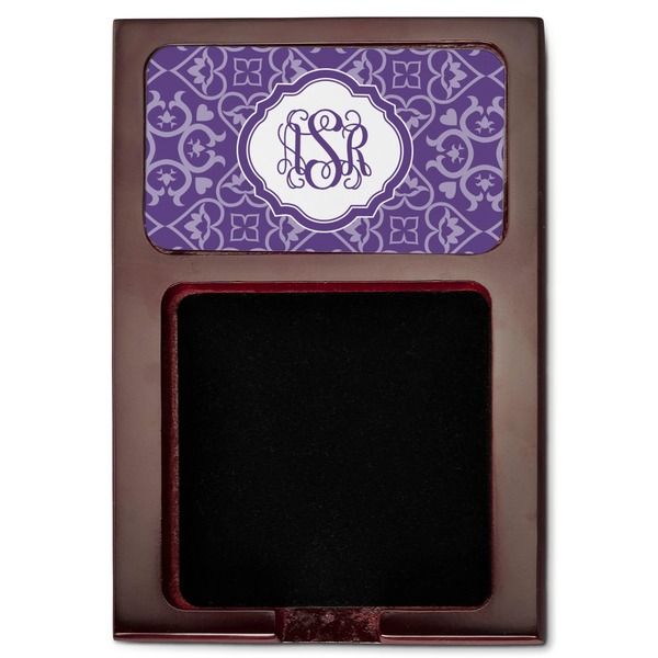 Lotus Flower Red Mahogany Sticky Note Holder - Flat