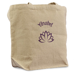 Lotus Flower Reusable Cotton Grocery Bag - Single (Personalized)