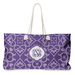 Lotus Flower Large Tote Bag with Rope Handles (Personalized)