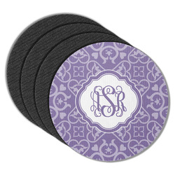 Lotus Flower Round Rubber Backed Coasters - Set of 4 (Personalized)