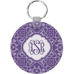 Lotus Flower Round Plastic Keychain (Personalized)