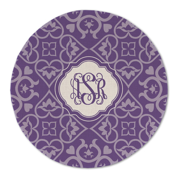 Lotus Flower Round Linen Placemats - FRONT (Double Sided)