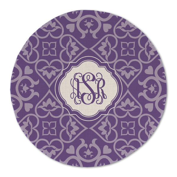 Custom Lotus Flower Round Linen Placemat - Single Sided (Personalized)