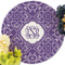 Lotus Flower Round Linen Placemats - Front (w flowers)