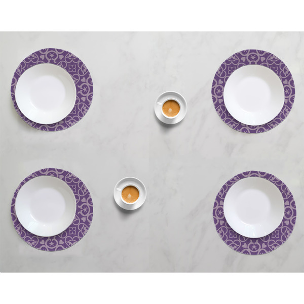 Lotus Flower Round Linen Placemats - LIFESTYLE (set of 4)
