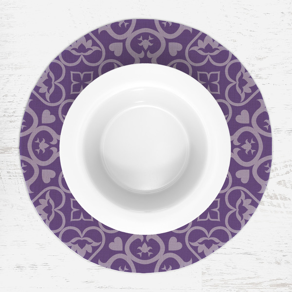 Lotus Flower Round Linen Placemats - LIFESTYLE (single)