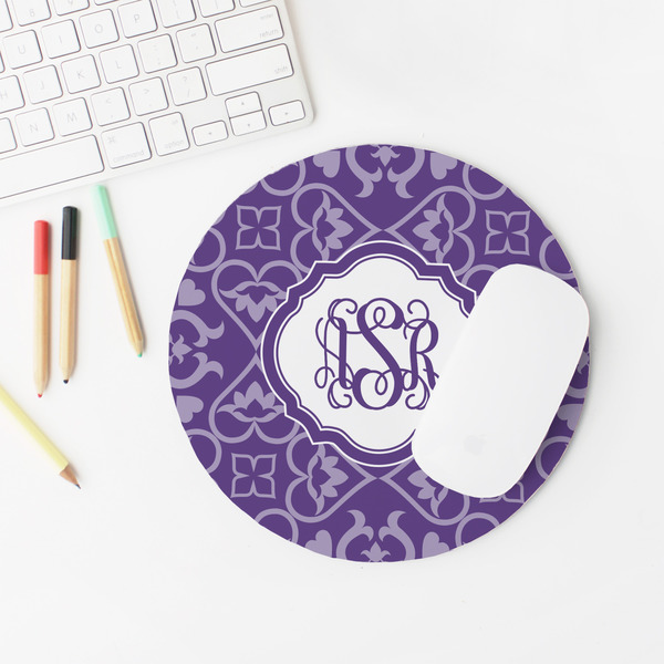 Lotus Flower Round Mousepad - LIFESTYLE 2