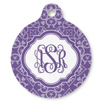 Lotus Flower Round Pet ID Tag - Large (Personalized)