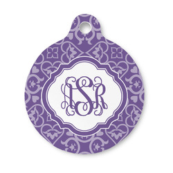 Lotus Flower Round Pet ID Tag - Small (Personalized)