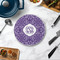 Lotus Flower Round Stone Trivet - In Context View