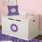 Lotus Flower Round Wall Decal on Toy Chest