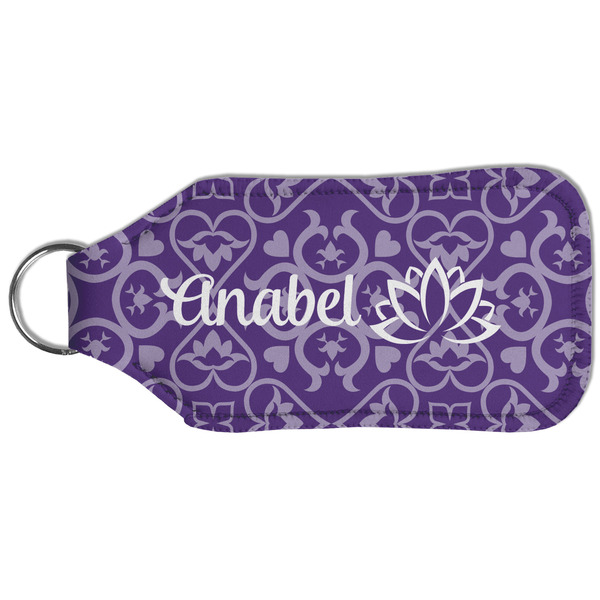 Lotus Flower Sanitizer Holder Keychain - Large (Back)