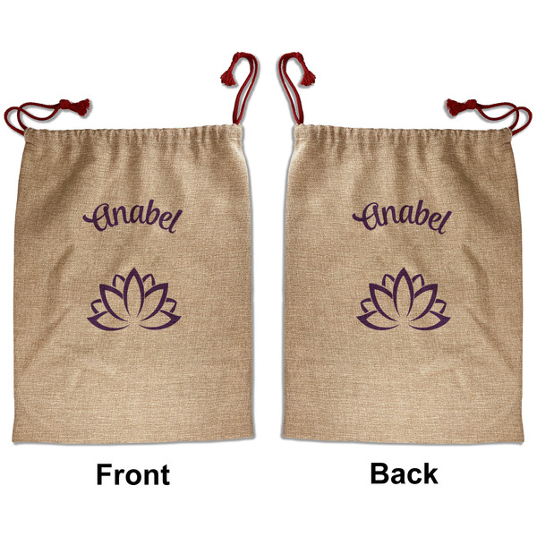 Lotus Flower Santa Bag - Front and Back