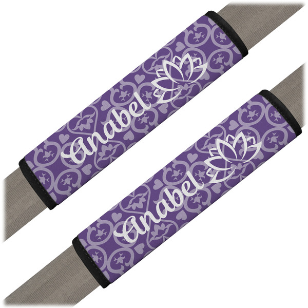 Custom Lotus Flower Seat Belt Covers (Set of 2) (Personalized)