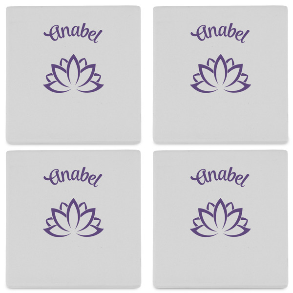 Lotus Flower Set of 4 Sandstone Coasters - See All 4 View