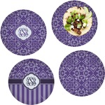 Lotus Flower Set of 4 Glass Lunch / Dinner Plate 10" (Personalized)