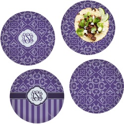 Lotus Flower Set of 4 Glass Lunch / Dinner Plate 10" (Personalized)