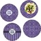 Lotus Flower Set of 4 Glass Lunch / Dinner Plate 10" (Personalized)