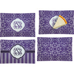 Lotus Flower Set of 4 Glass Rectangular Appetizer / Dessert Plate (Personalized)