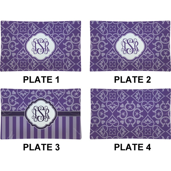 Lotus Flower Set of Rectangular Dinner Plates (Approval)