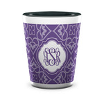 Lotus Flower Ceramic Shot Glass - 1.5 oz - Two Tone - Set of 4 (Personalized)