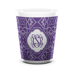 Lotus Flower Ceramic Shot Glass - 1.5 oz - White - Set of 4 (Personalized)