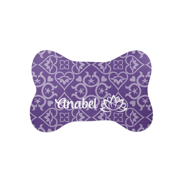 Custom Lotus Flower Bone Shaped Dog Food Mat (Small) (Personalized)
