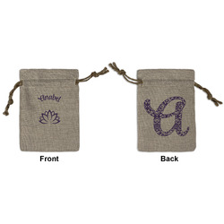 Lotus Flower Small Burlap Gift Bag - Front & Back (Personalized)