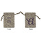 Lotus Flower Small Burlap Gift Bag - Front and Back