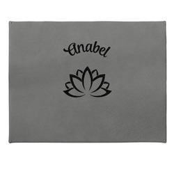 Lotus Flower Small Gift Box w/ Engraved Leather Lid (Personalized)