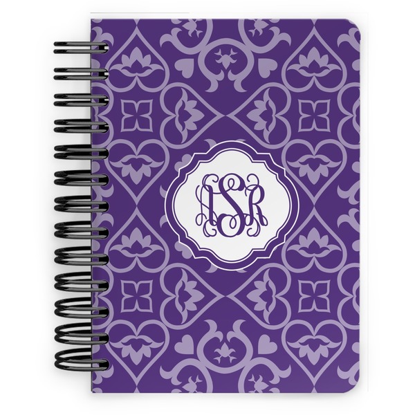 Custom Lotus Flower Spiral Notebook - 5x7 w/ Monogram