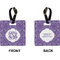 Lotus Flower Square Luggage Tag (Front + Back)