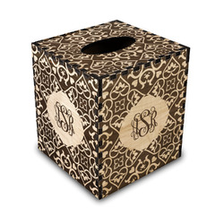 Lotus Flower Wood Tissue Box Cover - Square (Personalized)