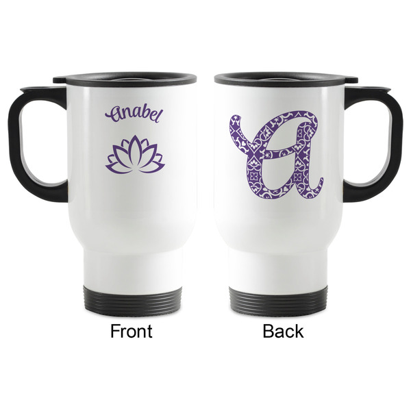 Lotus Flower Stainless Steel Travel Mug with Handle - Apvl