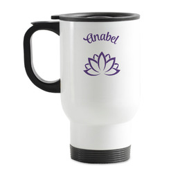 Lotus Flower Stainless Steel Travel Mug with Handle