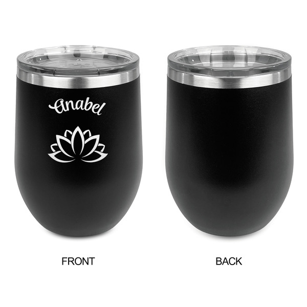 Lotus Flower Stainless Wine Tumblers - Black - Single Sided - Approval