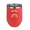 Lotus Flower Stainless Wine Tumblers - Coral - Double Sided - Front