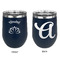 Lotus Flower Stainless Wine Tumblers - Navy - Double Sided - Approval