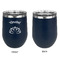 Lotus Flower Stainless Wine Tumblers - Navy - Single Sided - Approval