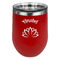 Lotus Flower Stainless Wine Tumblers - Red - Double Sided - Front